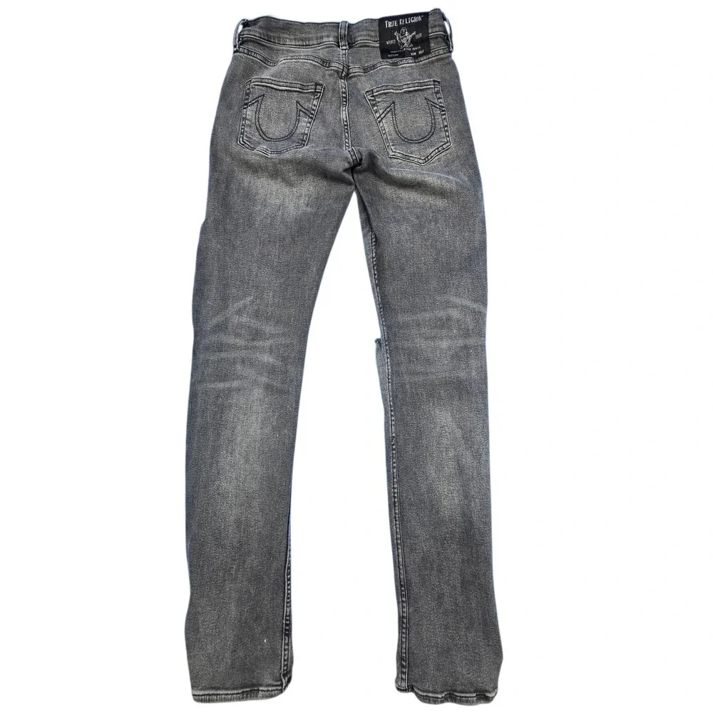 True Religion‎ Geno Men's Relaxed Slim Jeans Black Distressed 28
